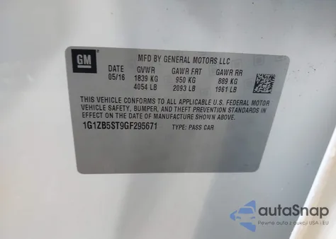 2016 Chevrolet Malibu Ls from USA, damaged, VIN 1G1ZB5ST9GF295671